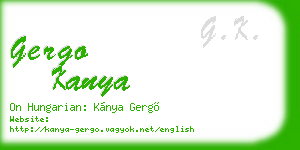 gergo kanya business card