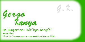 gergo kanya business card